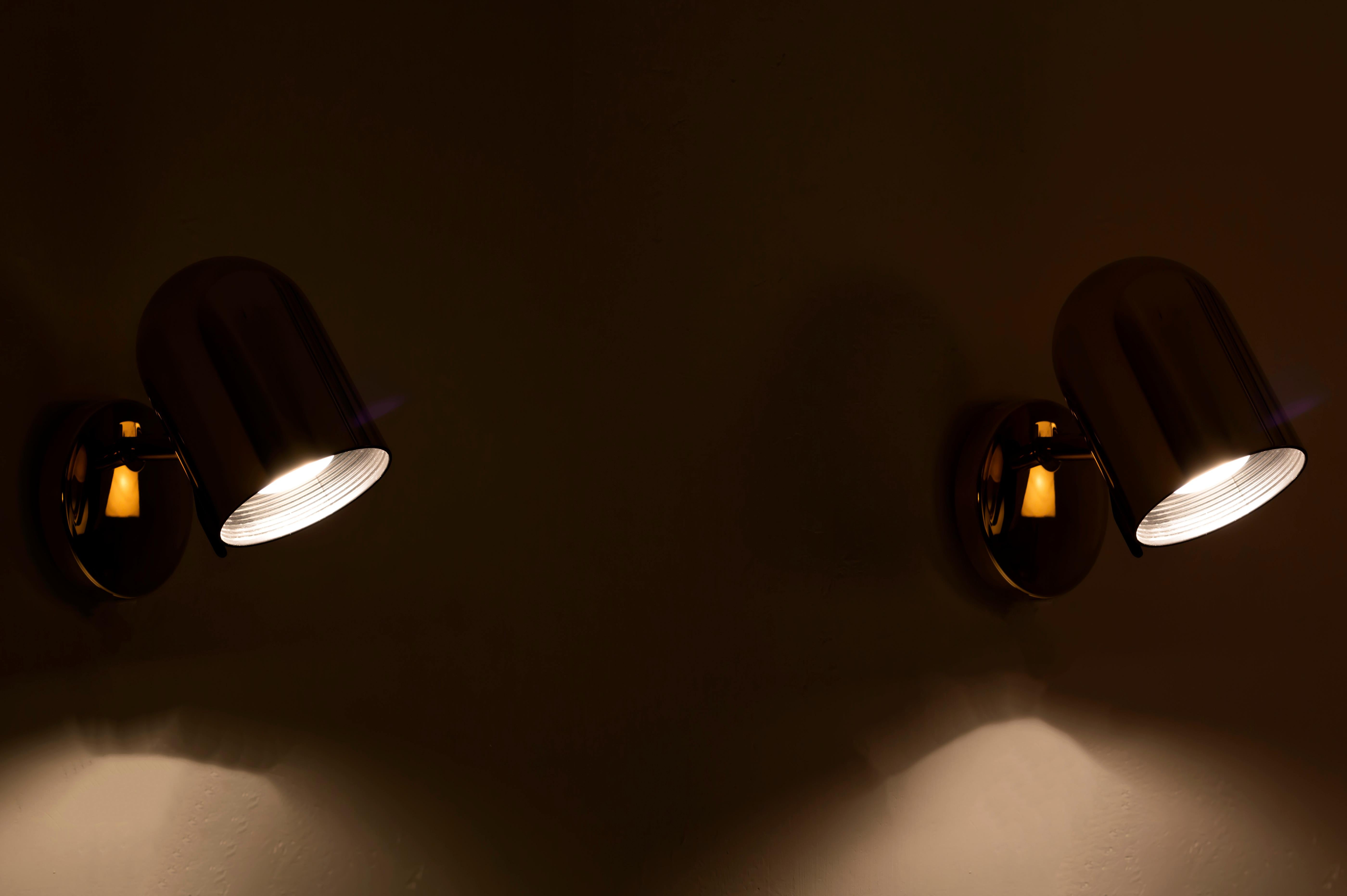 Late 20th Century Pair of Scandinavian Wall Lights by Jonas Hidle, Norway, 1970s For Sale