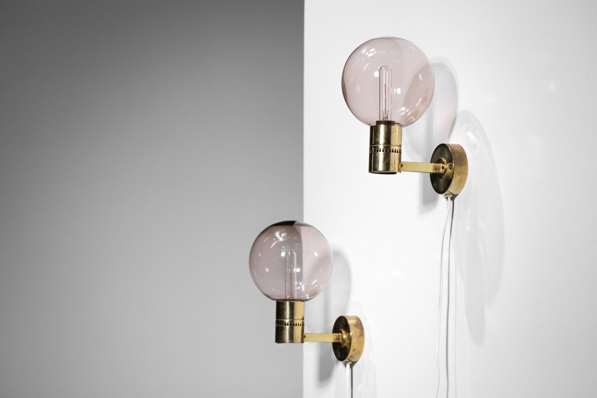 Pair of Scandinavian Wall Lights by the Swedish Design Hans Agne Jakobsson D227 For Sale 2