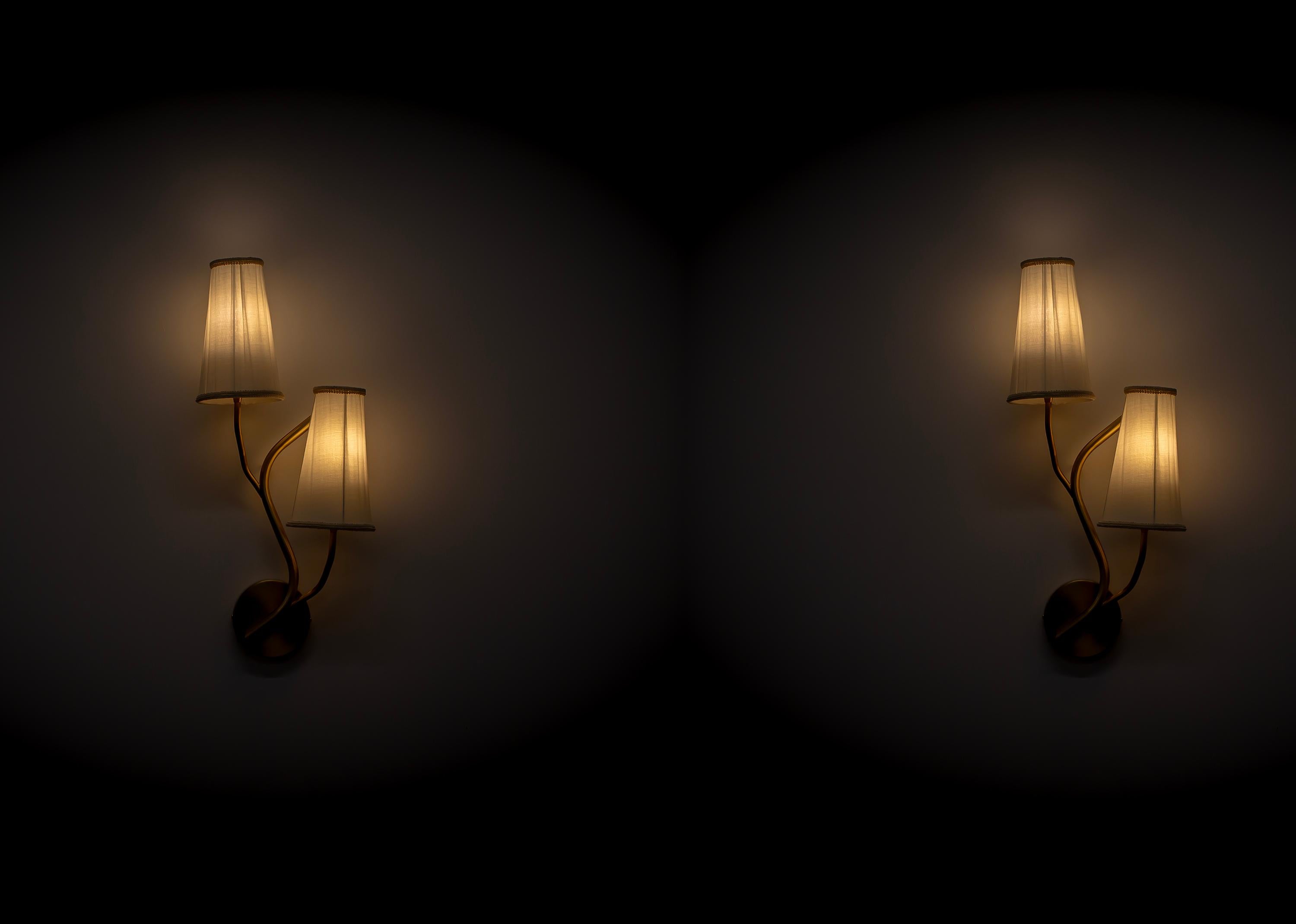 Metal Pair of Scandinavian Wall Lights, Norway For Sale