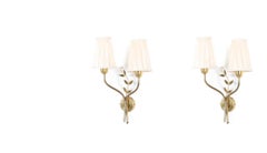 Coppia di applique scandinave con foglie decorative, anni '50