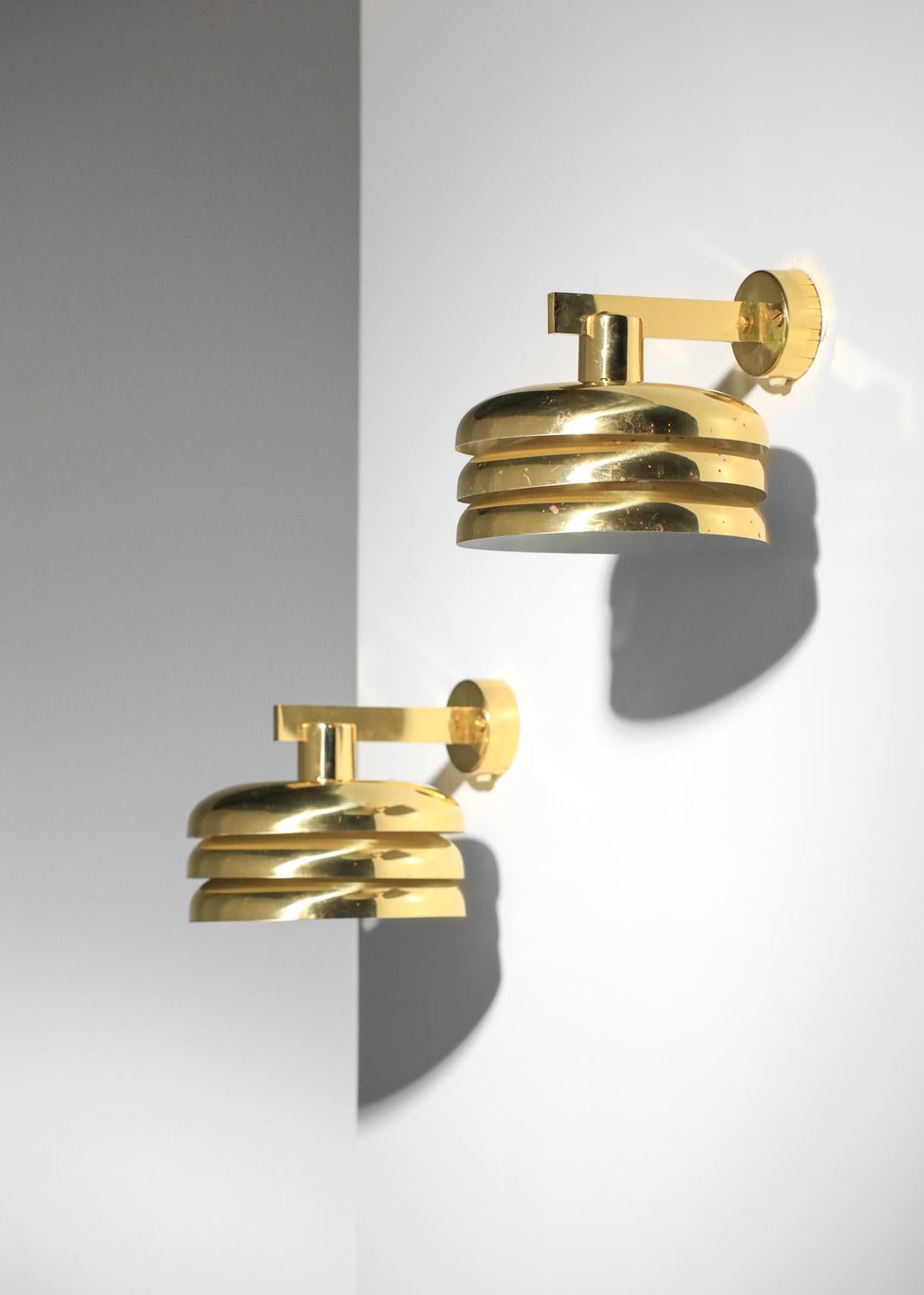 Pair of Scandinavian wall sconces by Hans Agne Jakobsson 