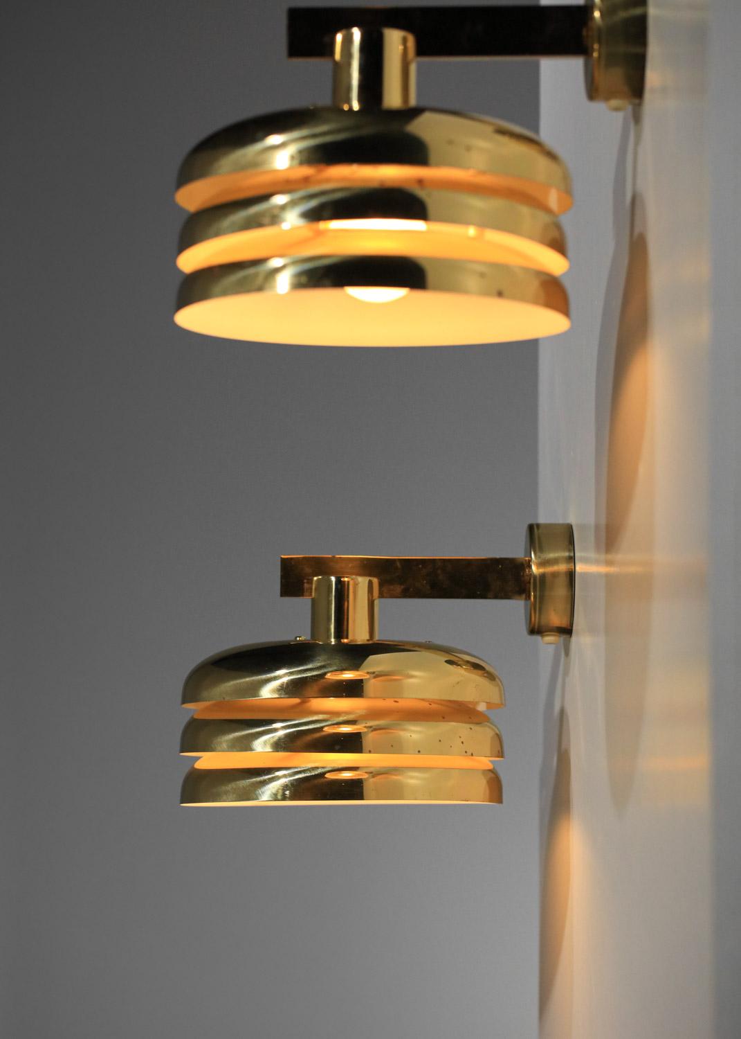 Swedish Pair of Scandinavian wall sconces by Hans Agne Jakobsson 