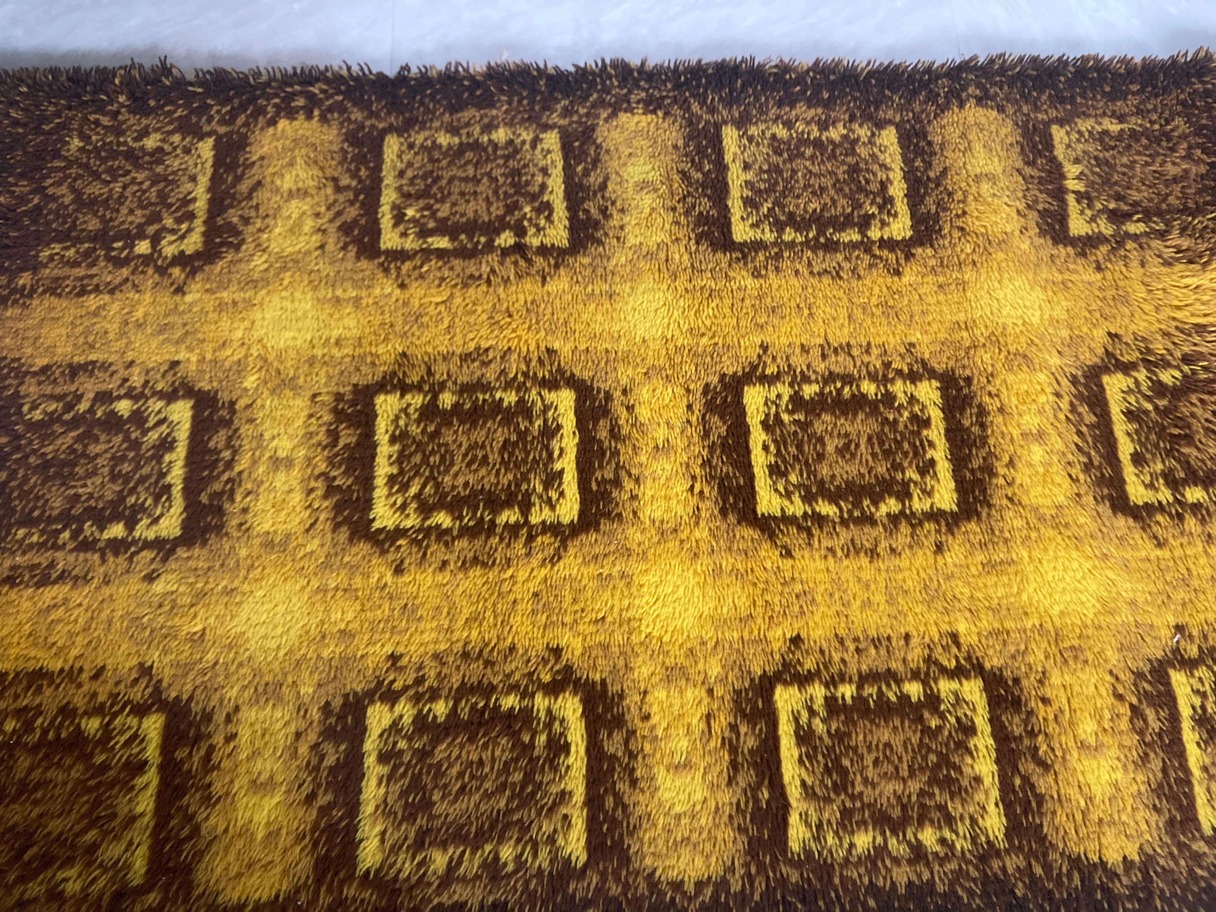 Mid-Century Modern Pair of Scandinavian Wool Ege Rya Danish Small Carpets / Rugs, 1960s For Sale