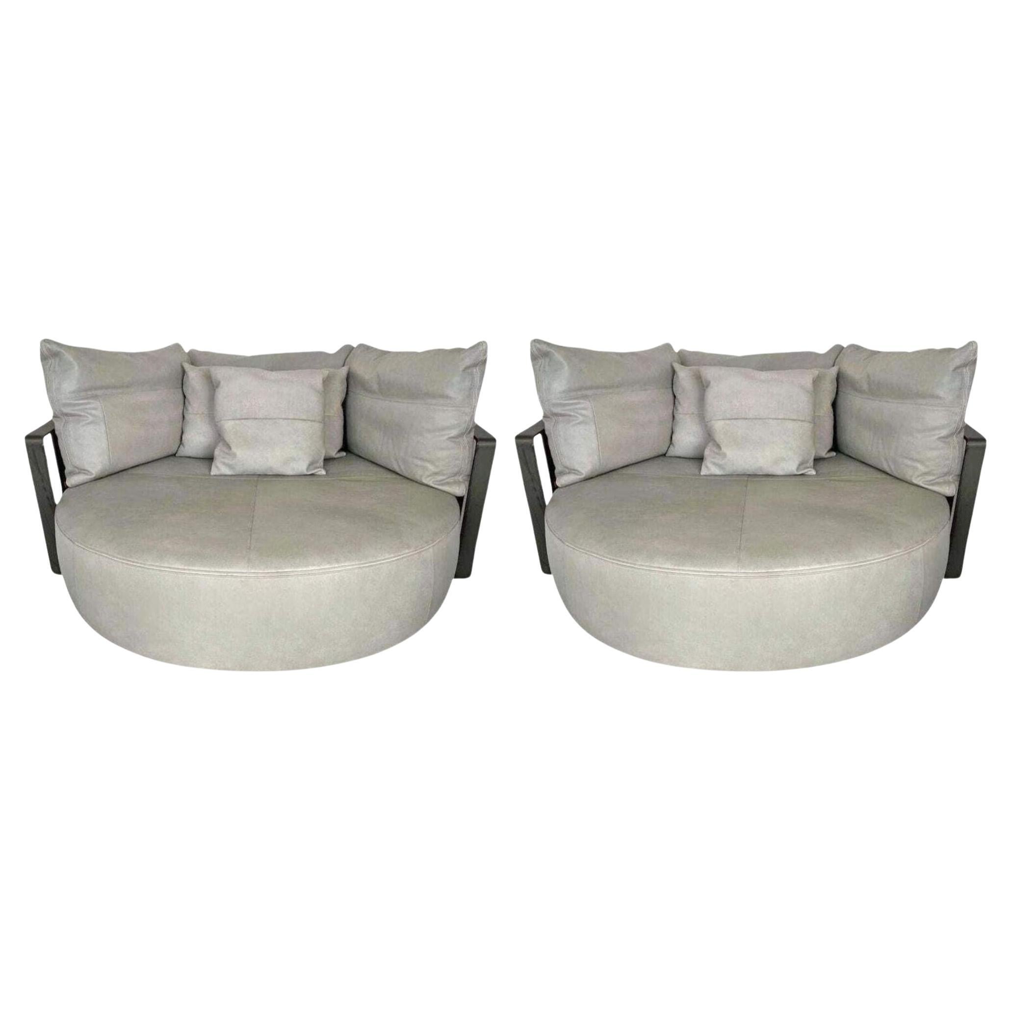 Pair of Scarlett Poltrona Frau Chair Designed by Jean-Marie Massaud. Italy, 2015