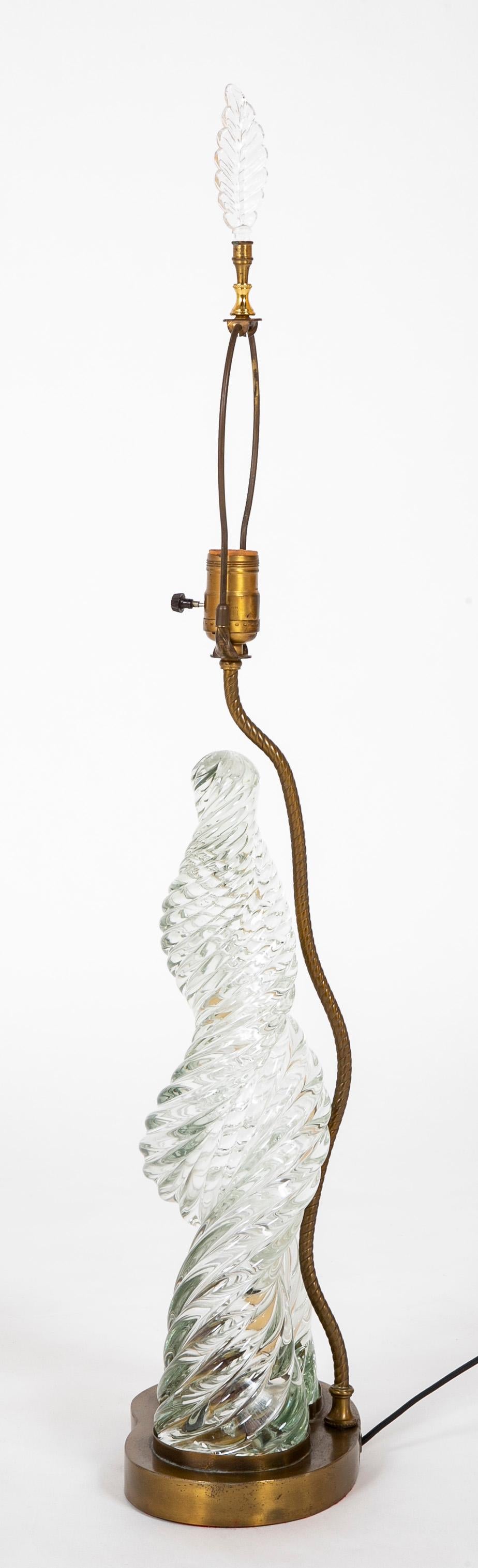 20th Century Pair of Scarpa & Venini Murano glass lamps For Sale