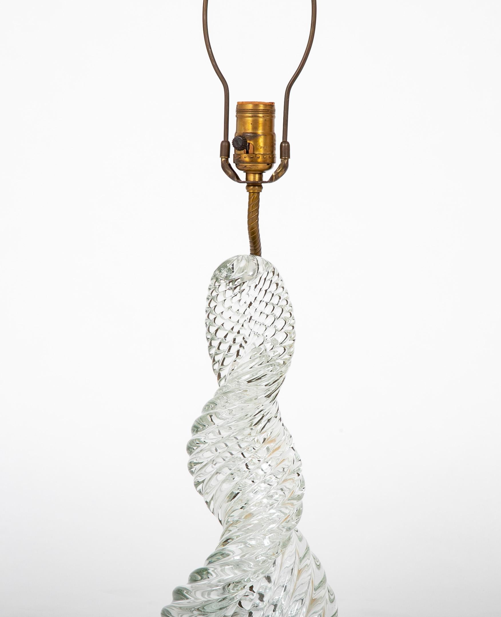 Pair of Scarpa & Venini Murano glass lamps For Sale 1