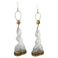 Paar Lampen aus Murano-Glas von Scarpa & Venini