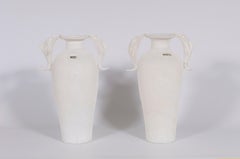 Pair of "Scavo" Glass Amphorae with Dolphin Motifs by Seguso Vetri d’Arte, 1980s