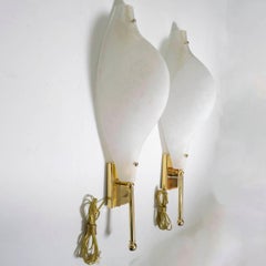 Pair of "scavo" Murano glass sconces