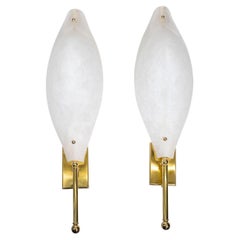 Pareja de apliques "scavo" de cristal de Murano