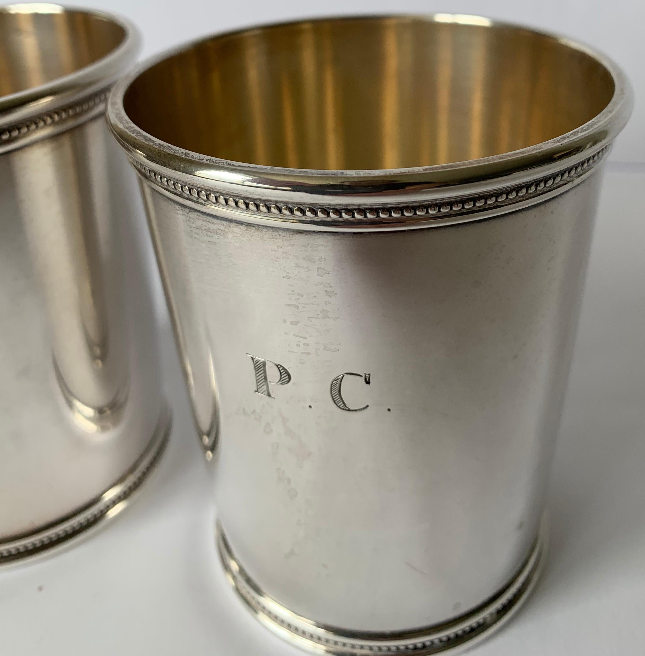 American Pair Mark J. Scearce LBJ Sterling Silver Julep Cups
