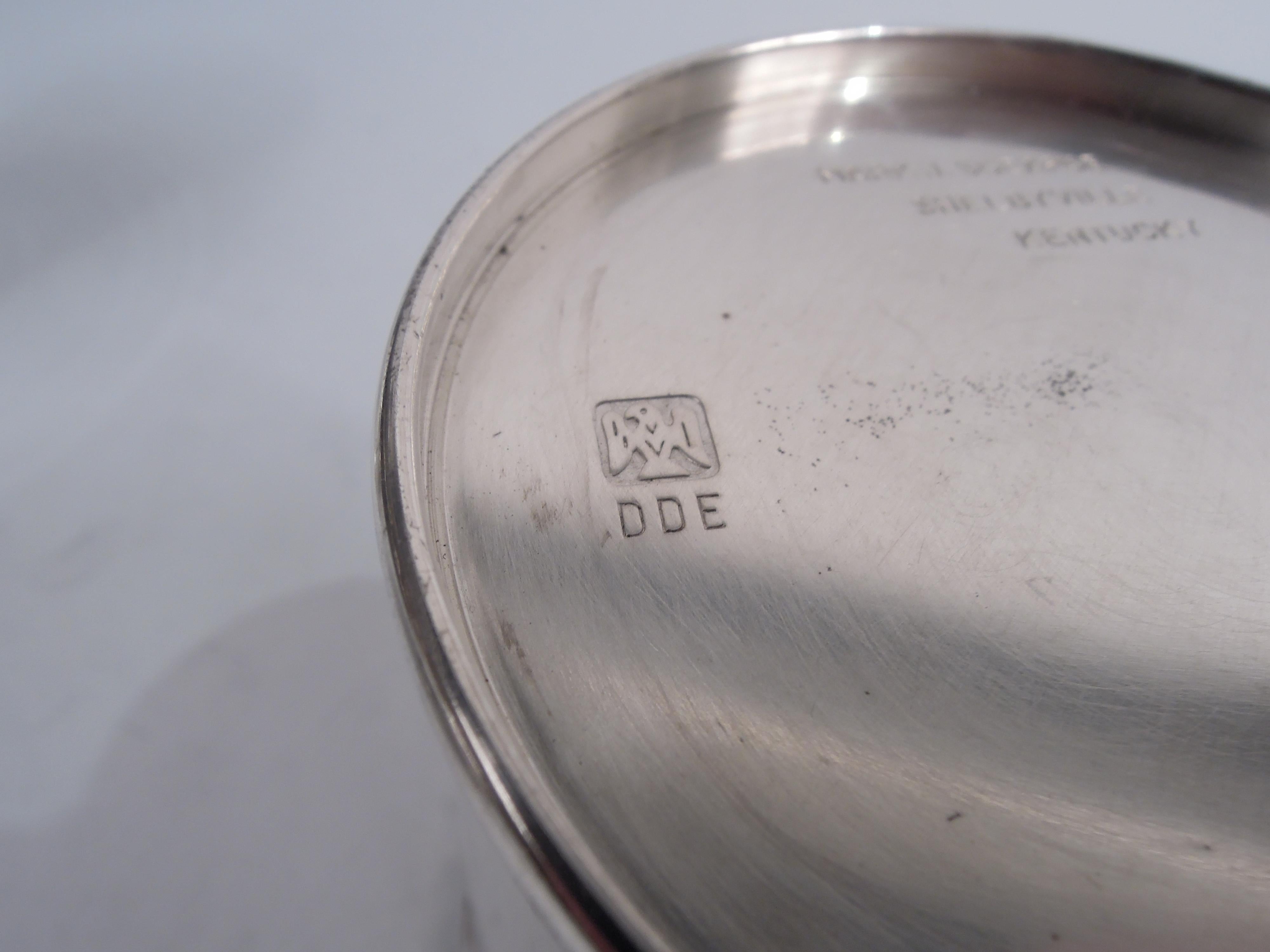 Beaded Pair of Scearce I-Like-Ike Eisenhower-Era Sterling Silver Mint Juleps For Sale