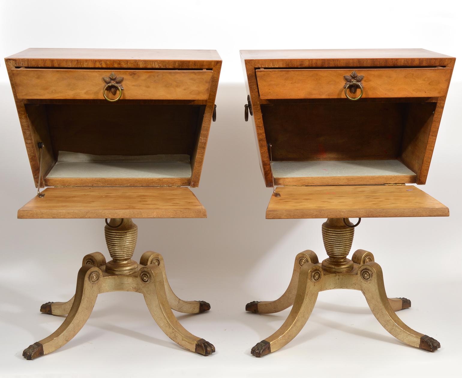 Hollywood Regency Pair of Schmieg and Kotzian Mid Century Side / End Tables