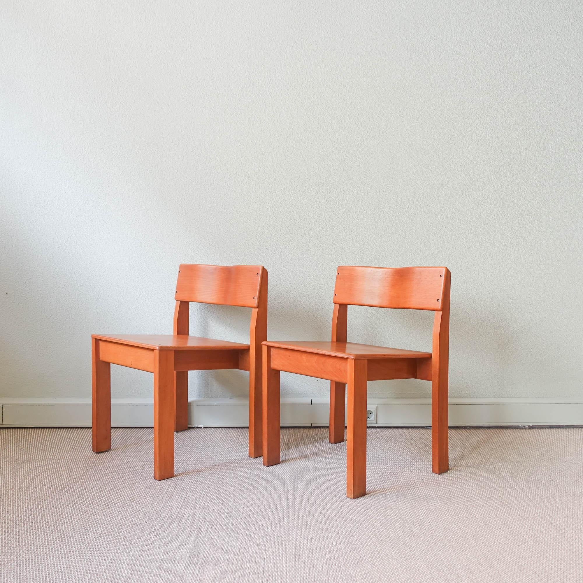 Pair of School Chairs, Model Sena, by António Sena Da Silva, for Móveis Olaio For Sale 2