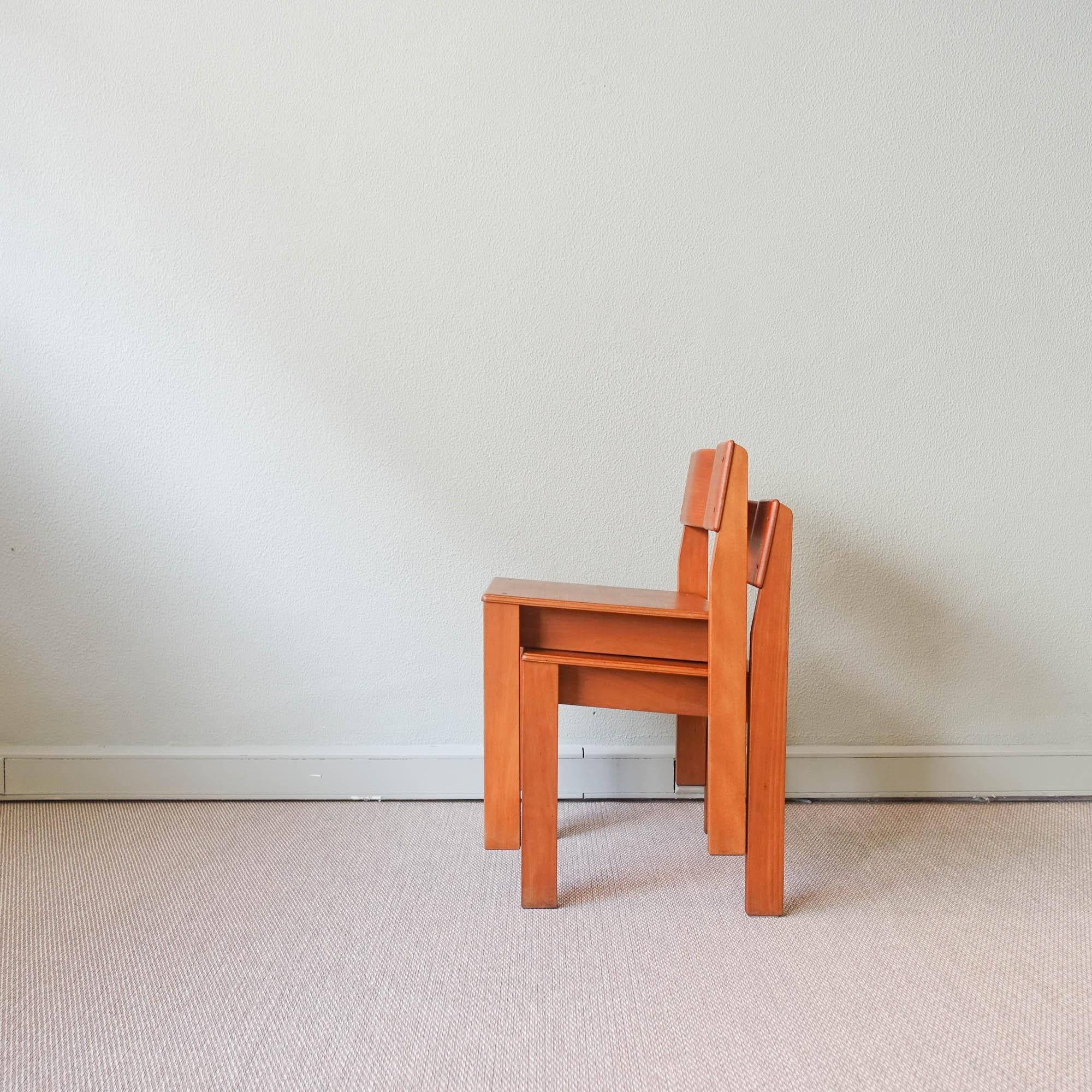 Pair of School Chairs, Model Sena, by António Sena Da Silva, for Móveis Olaio For Sale 4