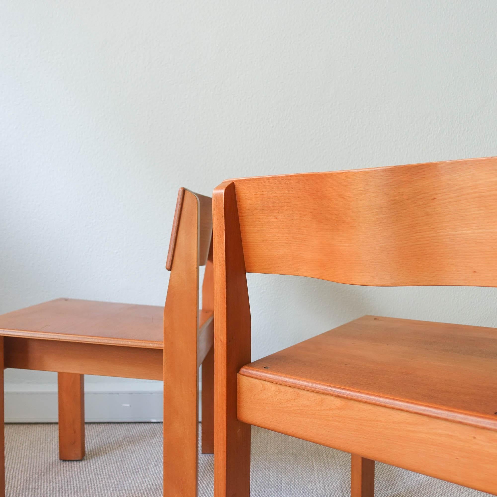 Pair of School Chairs, Model Sena, by António Sena Da Silva, for Móveis Olaio For Sale 8