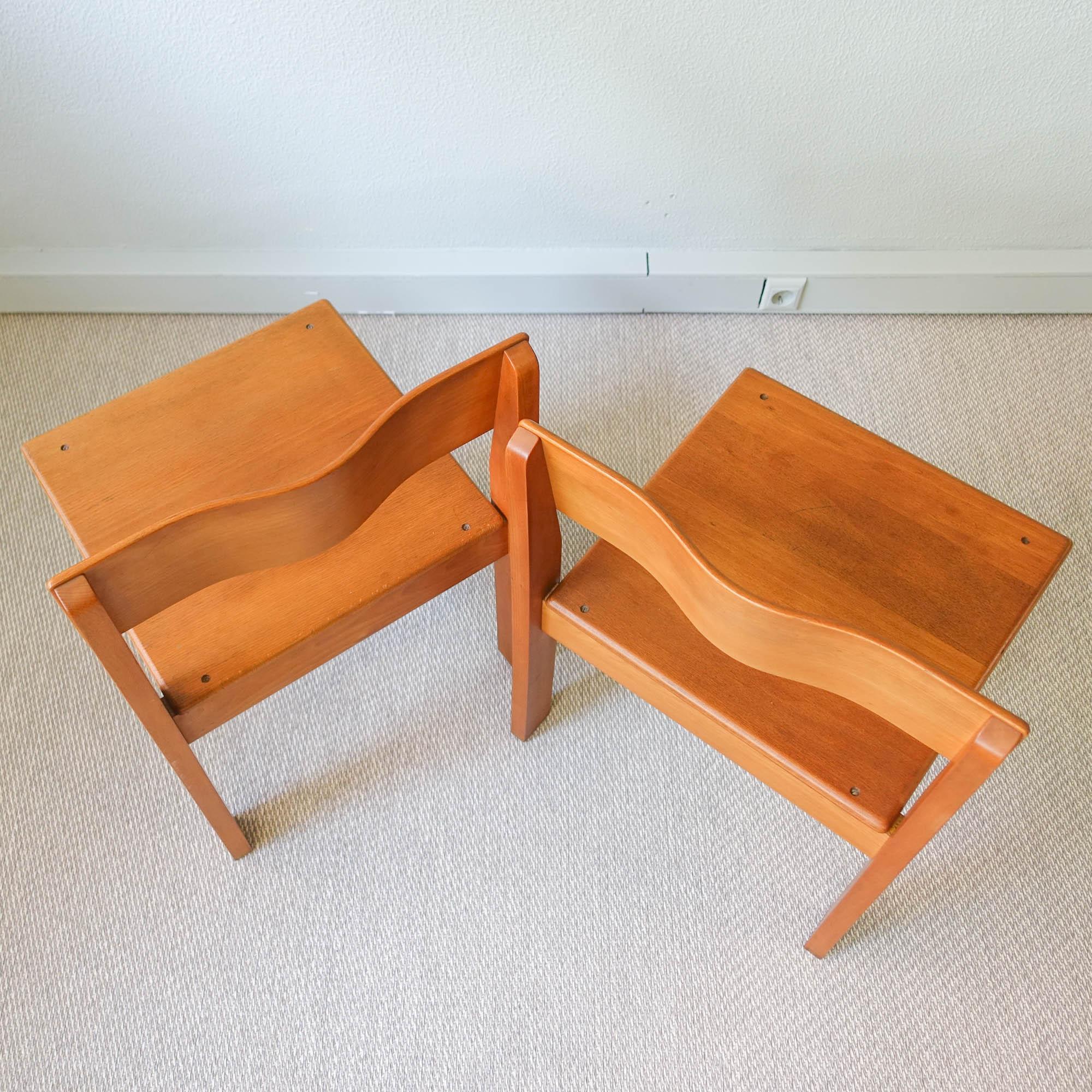 Pair of School Chairs, Model Sena, by António Sena Da Silva, for Móveis Olaio For Sale 9