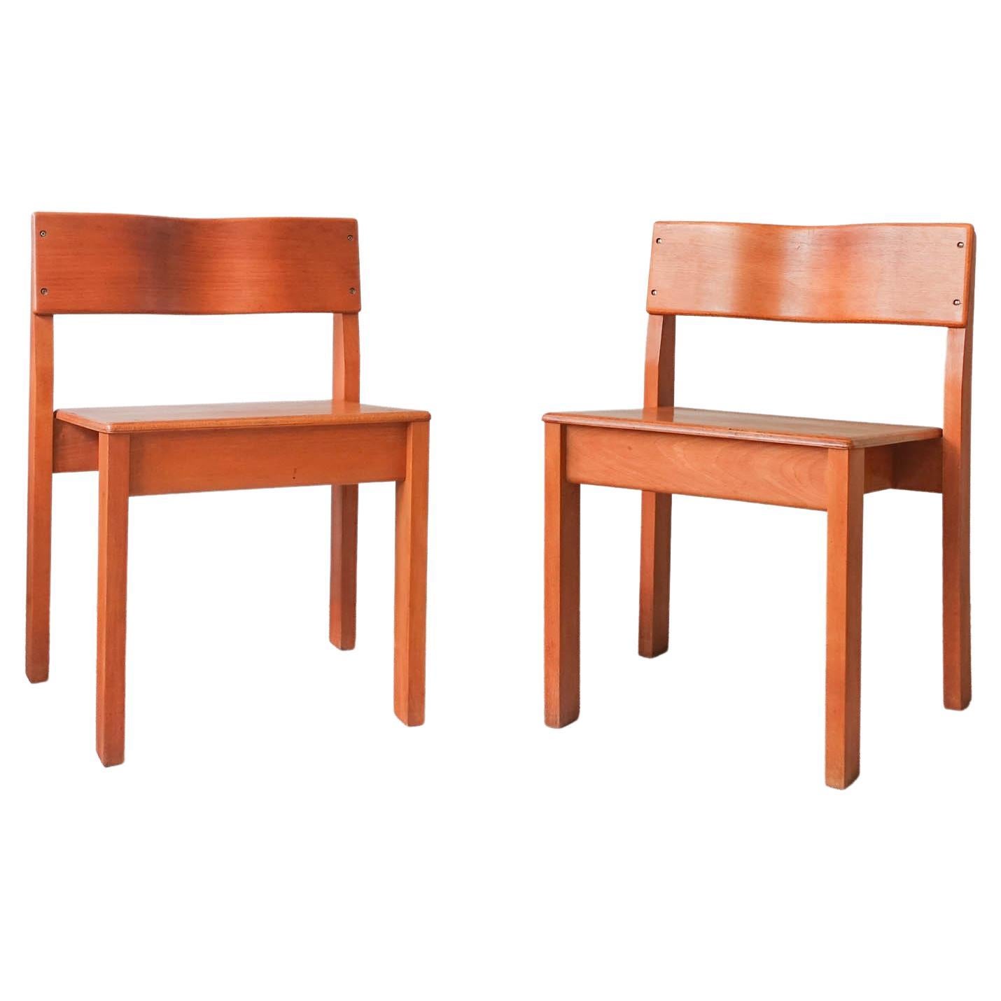 Pair of School Chairs, Model Sena, by António Sena Da Silva, for Móveis Olaio For Sale