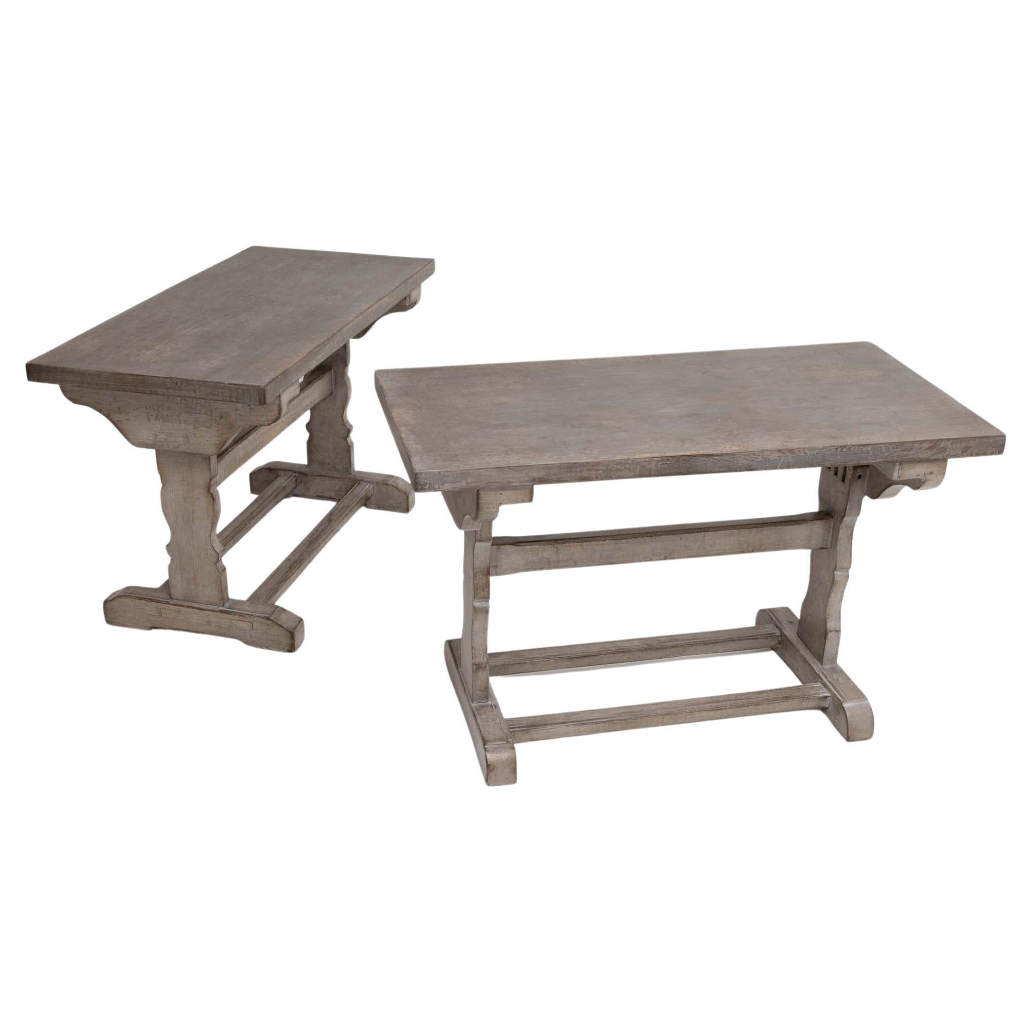 Pair of School Tables, 19th Century For Sale