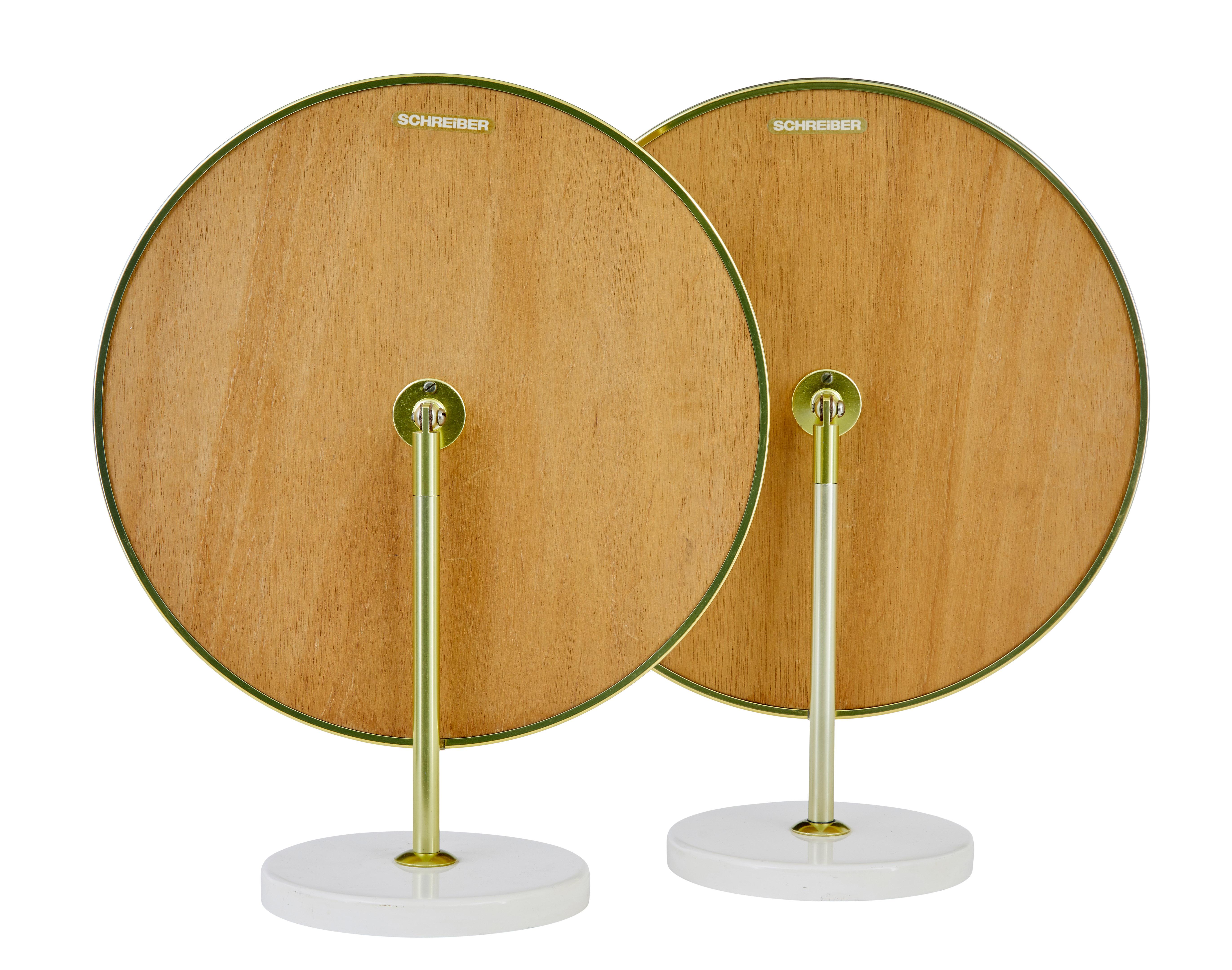 English Pair of Schreiber mid century tilting dressing mirror For Sale