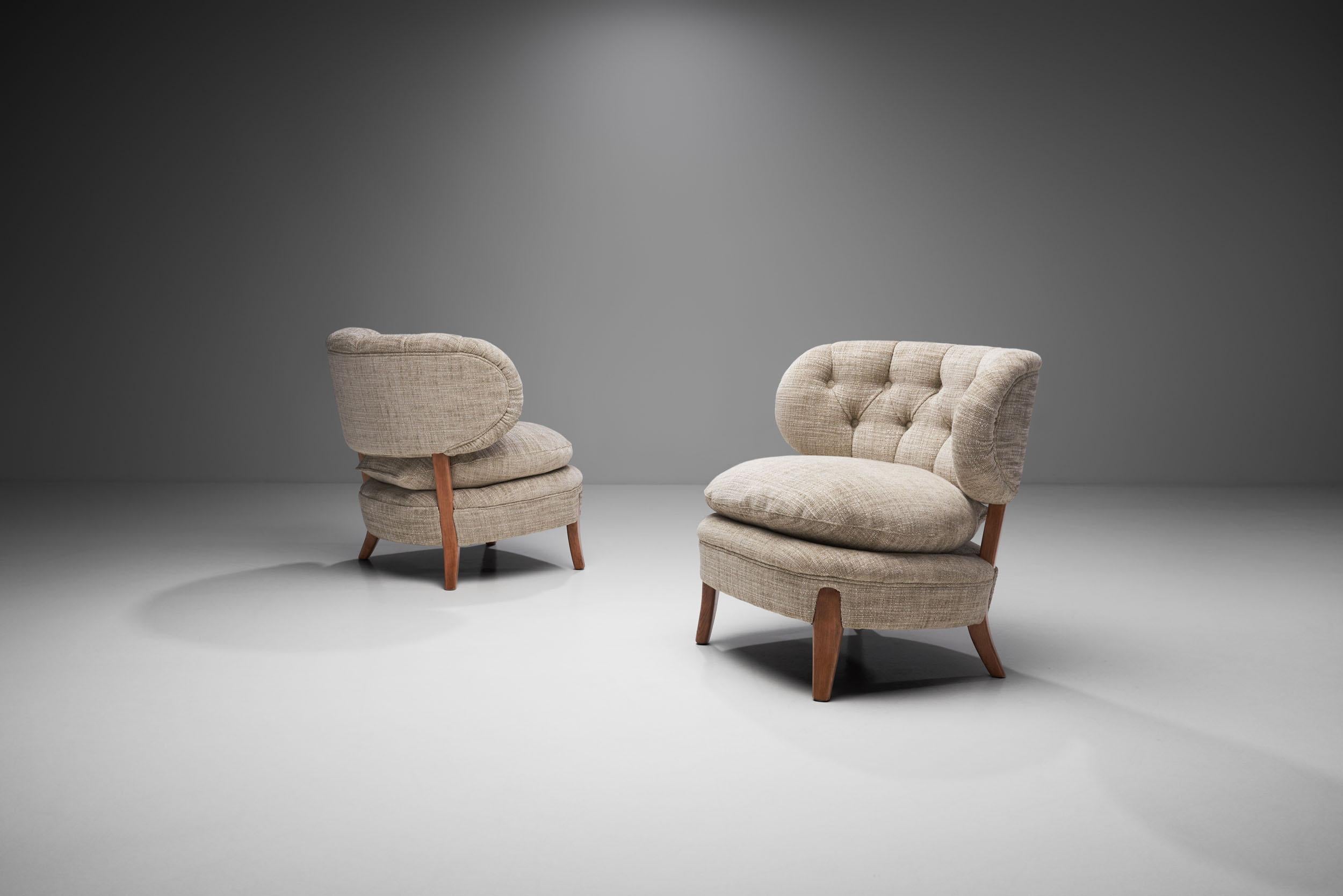 Mid-20th Century Pair of “Schulz” Lounge Chairs by Otto Schulz, Sweden, 1960s