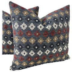 Pair of Schumacher Ayumi Performance 22" Throw Pillows