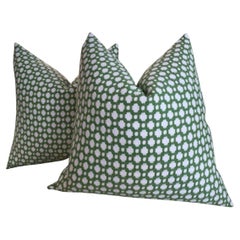 Coppia di cuscini Schumacher Betwixt Grass e Ivory con imbottitura in piuma d'oca