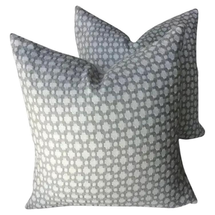 Paire de coussins "Betwixt Zinc and Blanc" de Schumacher