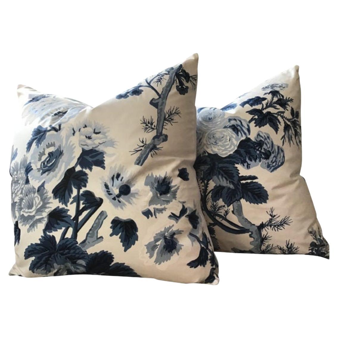 Coppia di cuscini A. Pyne in Indaco di Schumacher