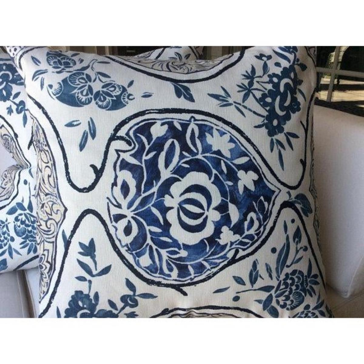 Americano Coppia di cuscini blu 