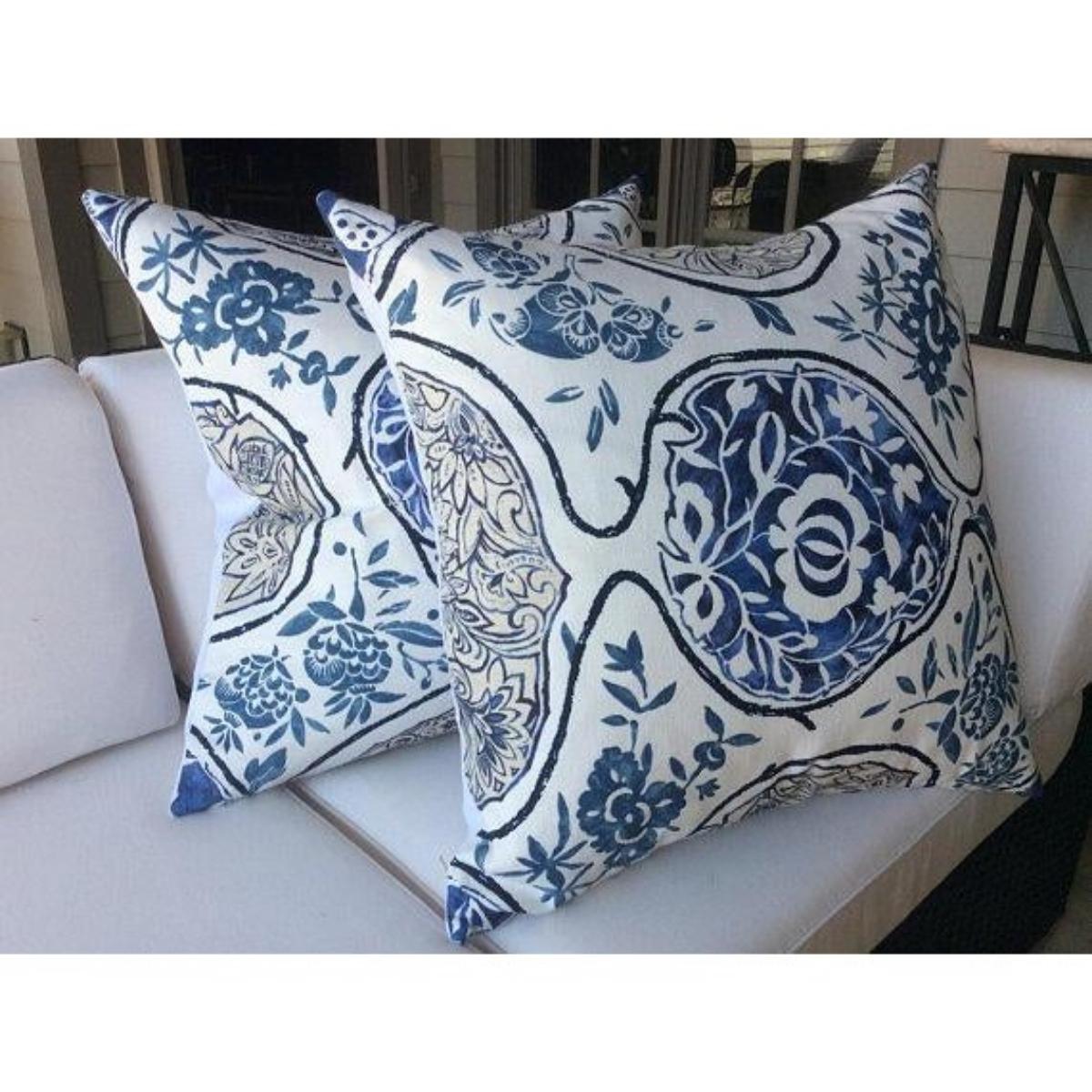 Coppia di cuscini blu 