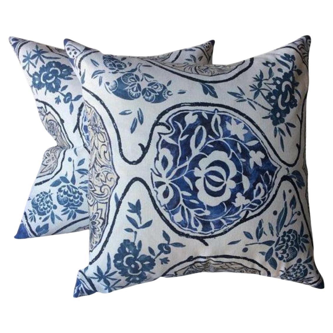 Coppia di cuscini blu "Katsugi" di Schumacher