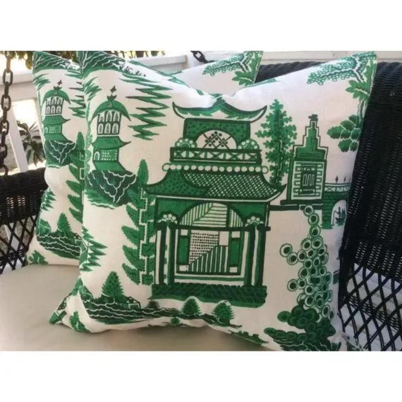 Cineserie Coppia di cuscini Schumacher in stile cineseria 