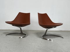 Pair of "Scimitar" Lounge Chairs by Preben Fabricius and Jørgen Kastholm