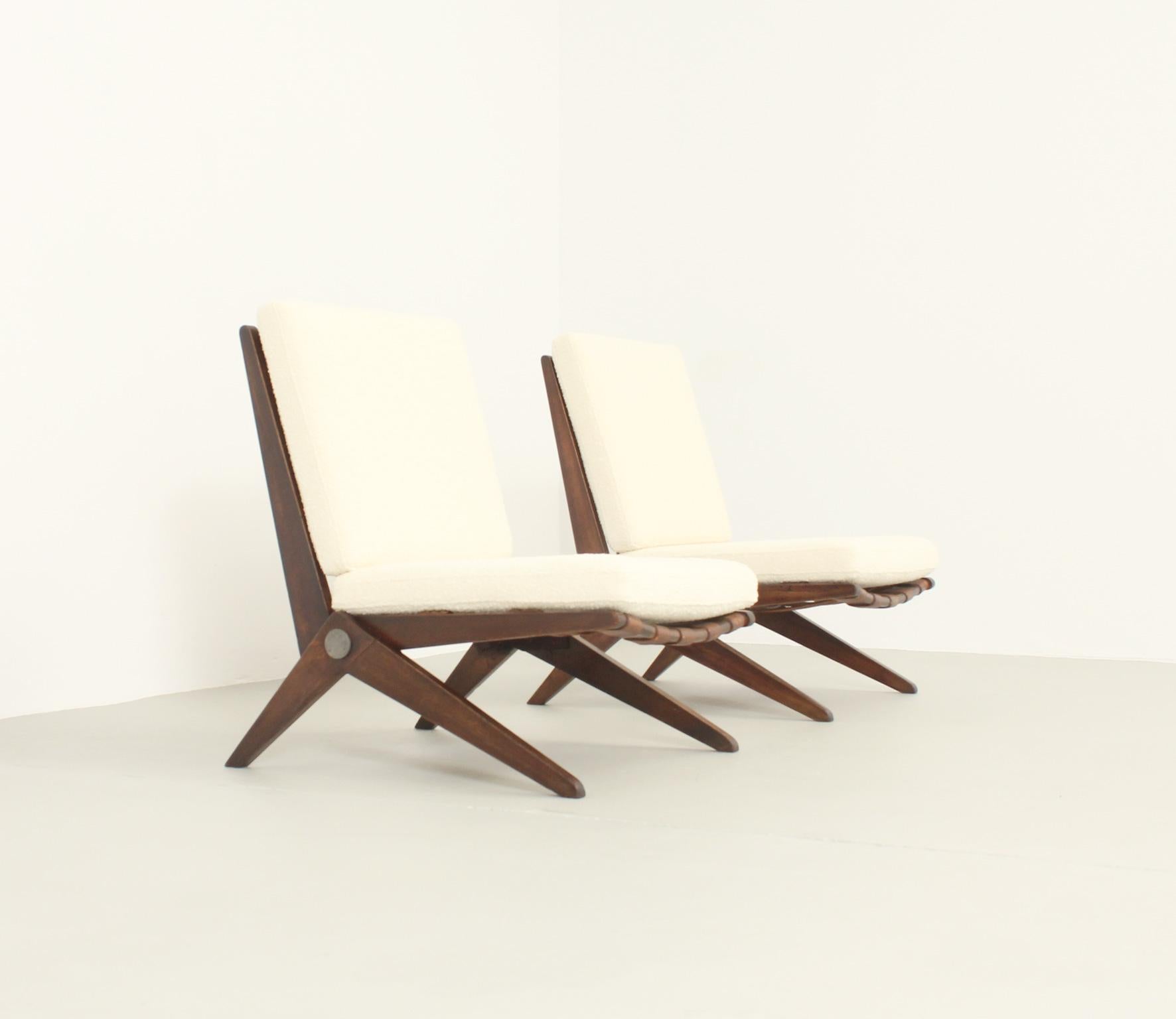 Pair of Scissors Chairs by Pierre Jeanneret for Knoll, 1948 4