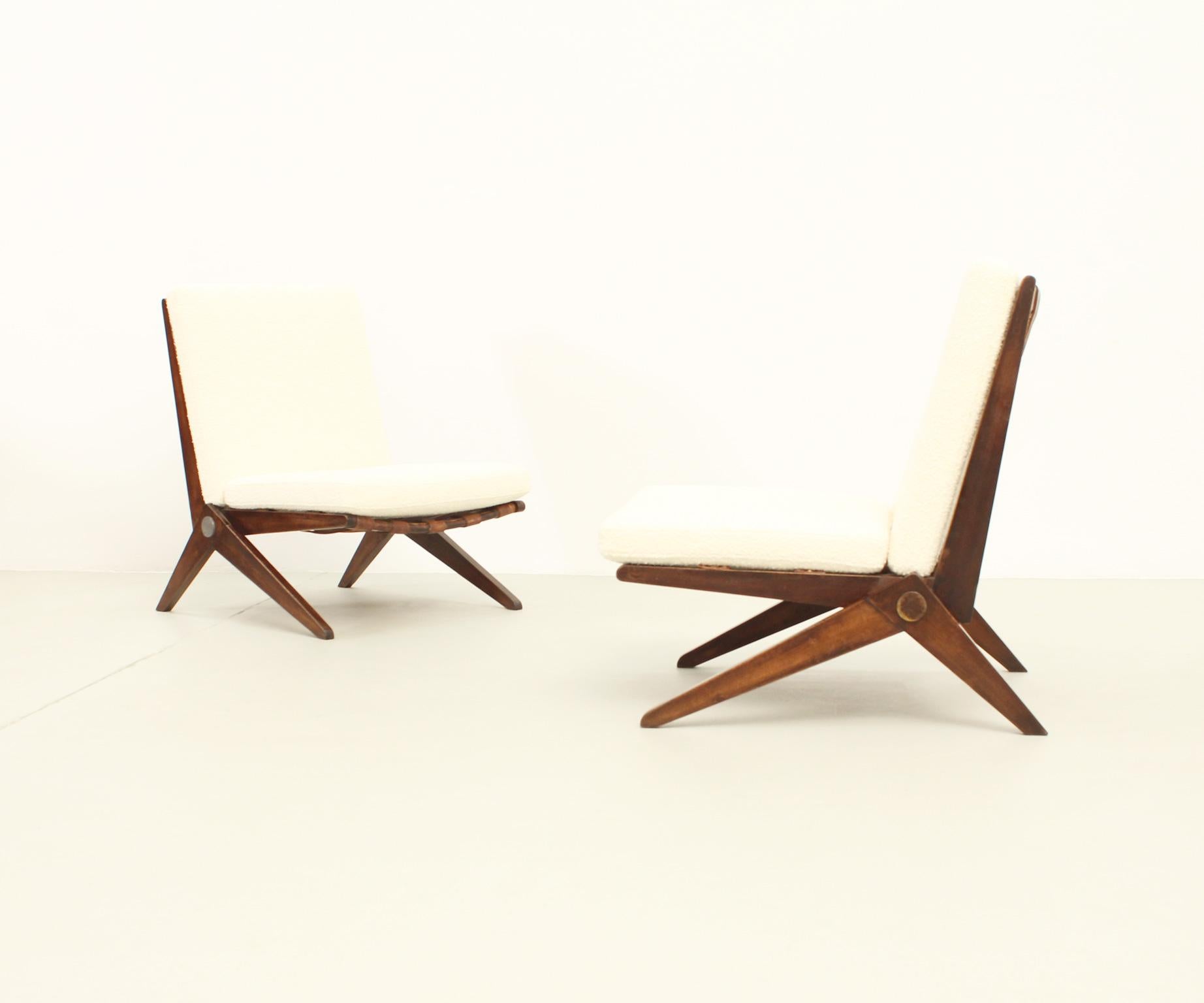 Mid-Century Modern Pair of Scissors Chairs by Pierre Jeanneret for Knoll, 1948