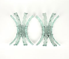 Pair of Sconces Art Glass by 04 Zero Quattro for Fontana Arte, Italy, 1970s