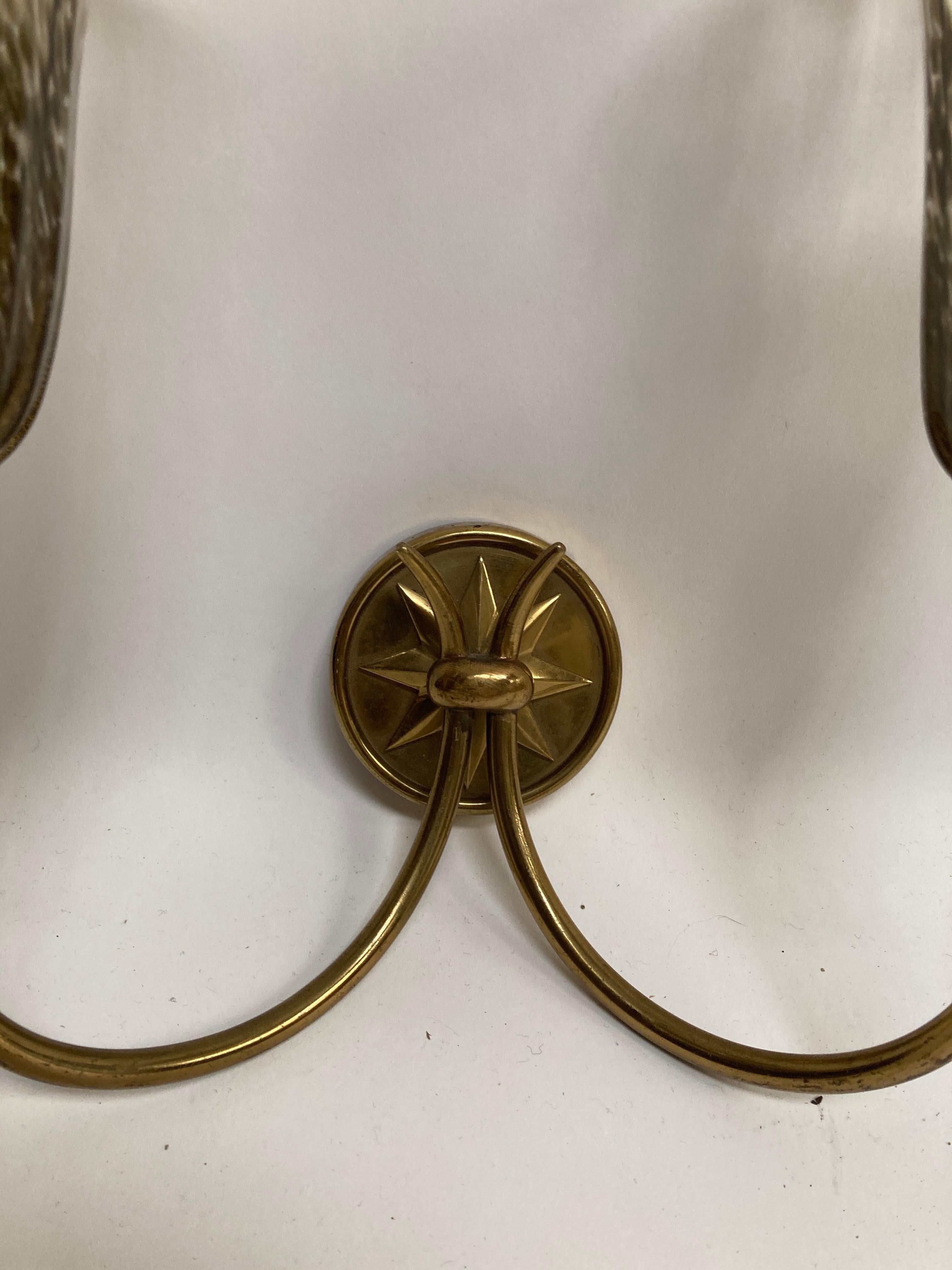 European Pair of Sconces Attributed to André Arbus and Veronese For Sale