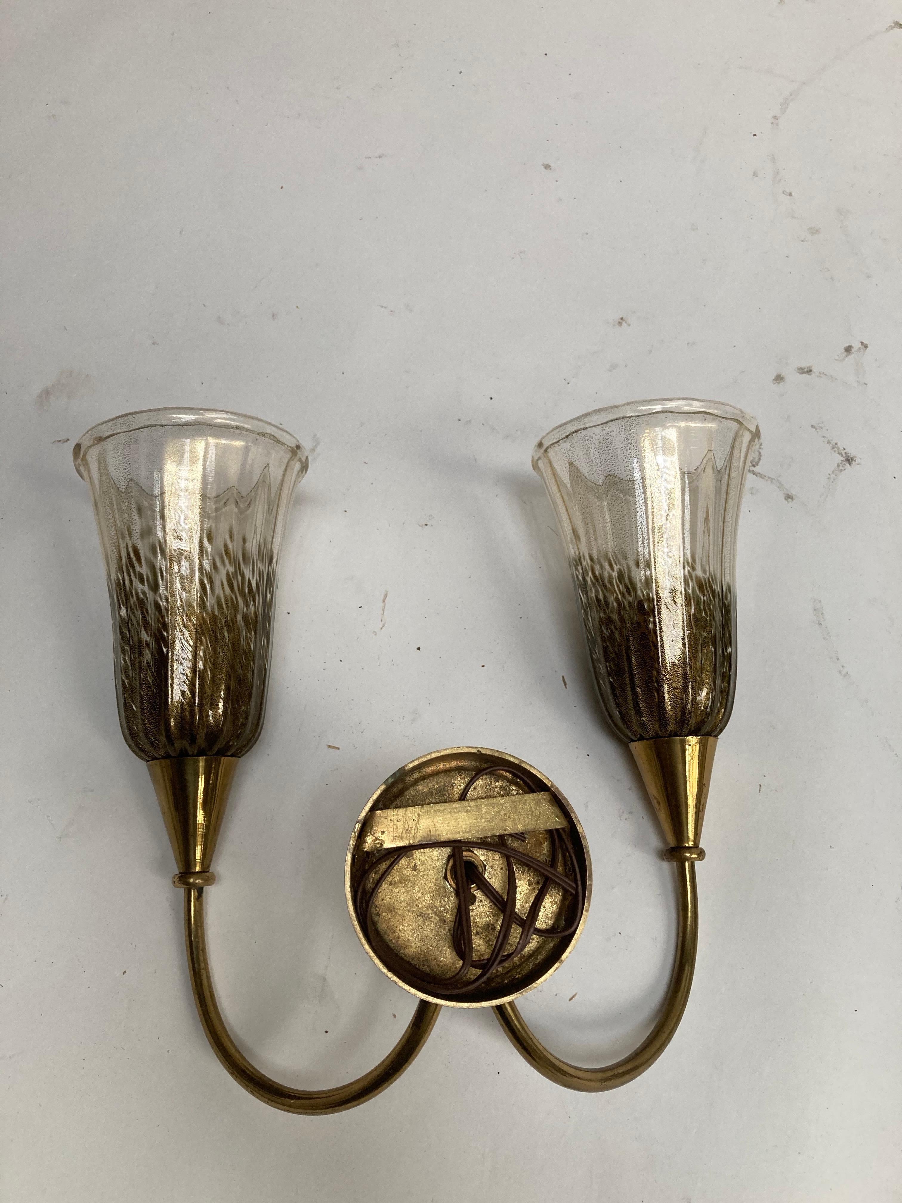Pair of Sconces Attributed to André Arbus and Veronese For Sale 1
