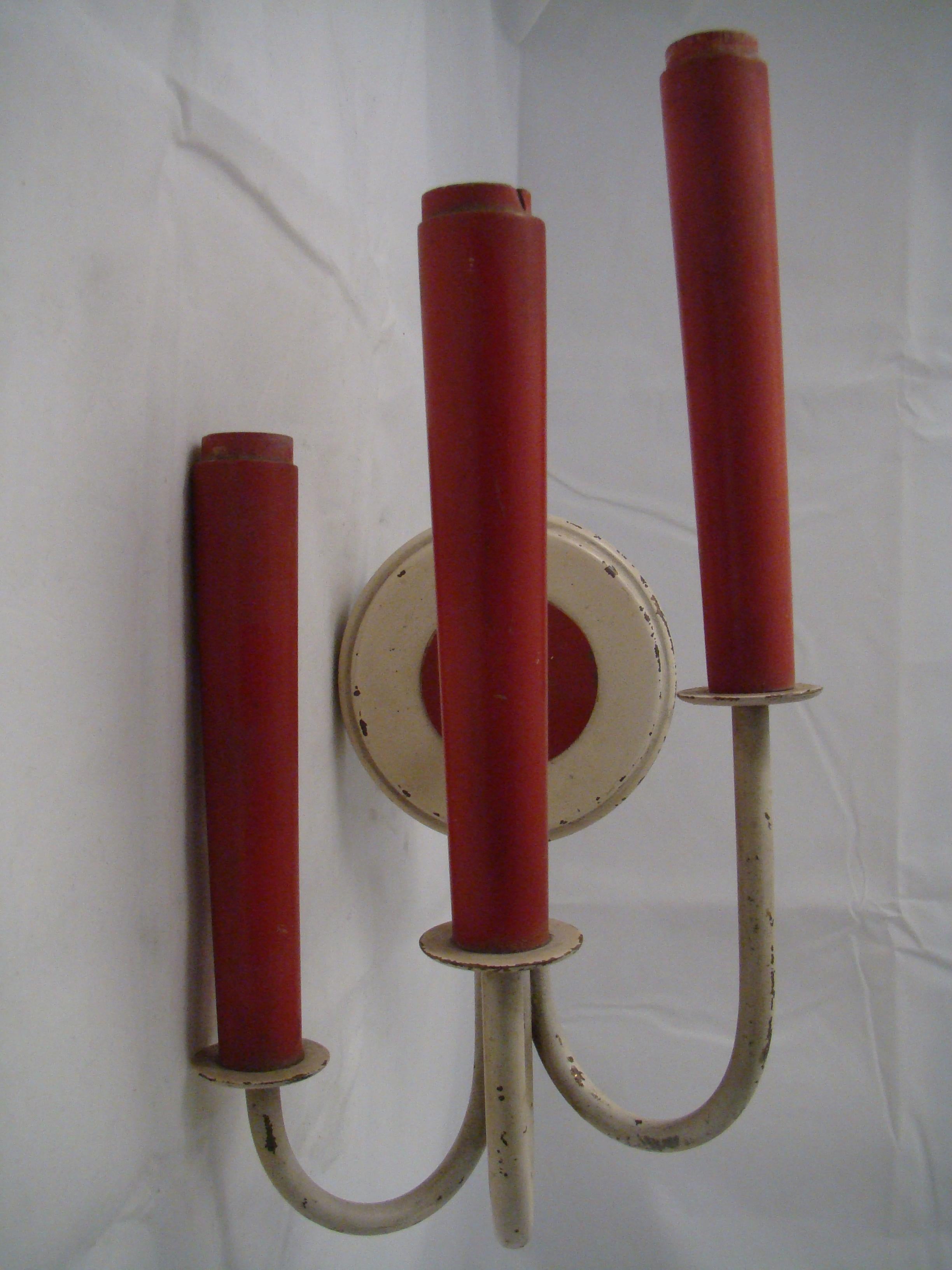 French Pair of sconces , Year, 1950, France For Sale