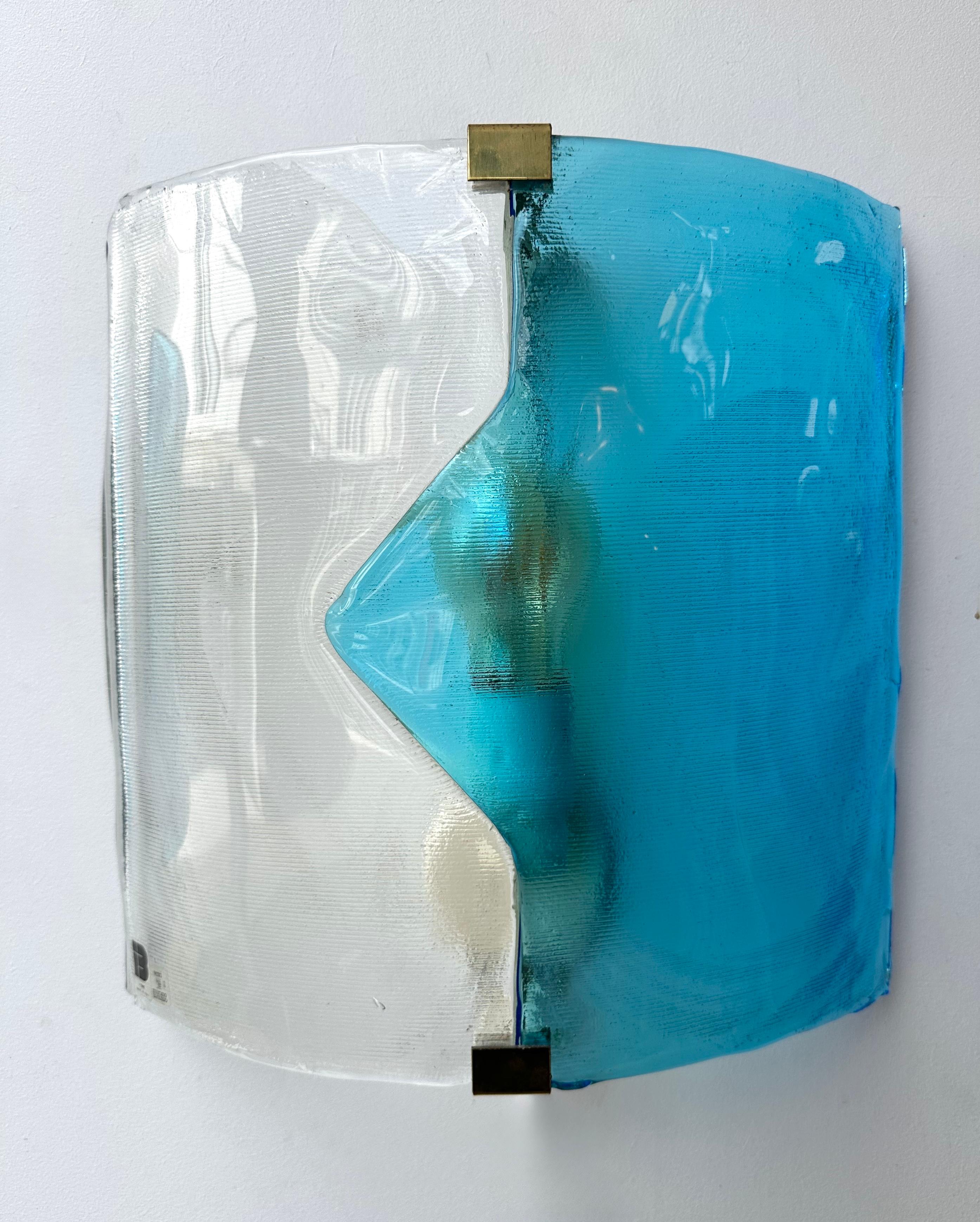 Pair of Sconces Blue Murano Glass by I TRE, Italy, 1970s en venta 6