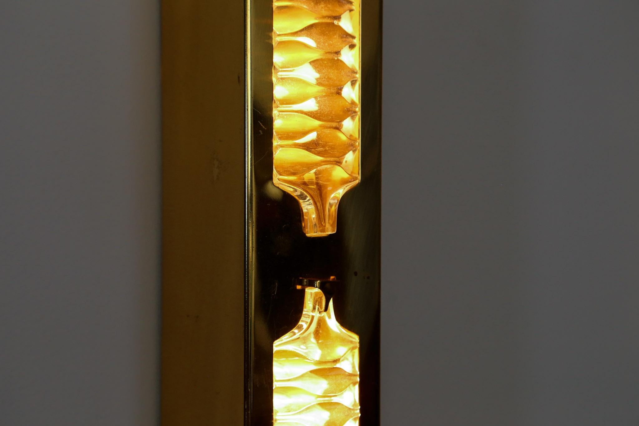 Pair of Sconces, Brass and Glass, 1960s 1