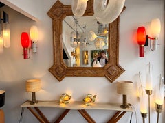 Pair of Sconces Brass and Glass by Stilnovo. Italy, 1950s