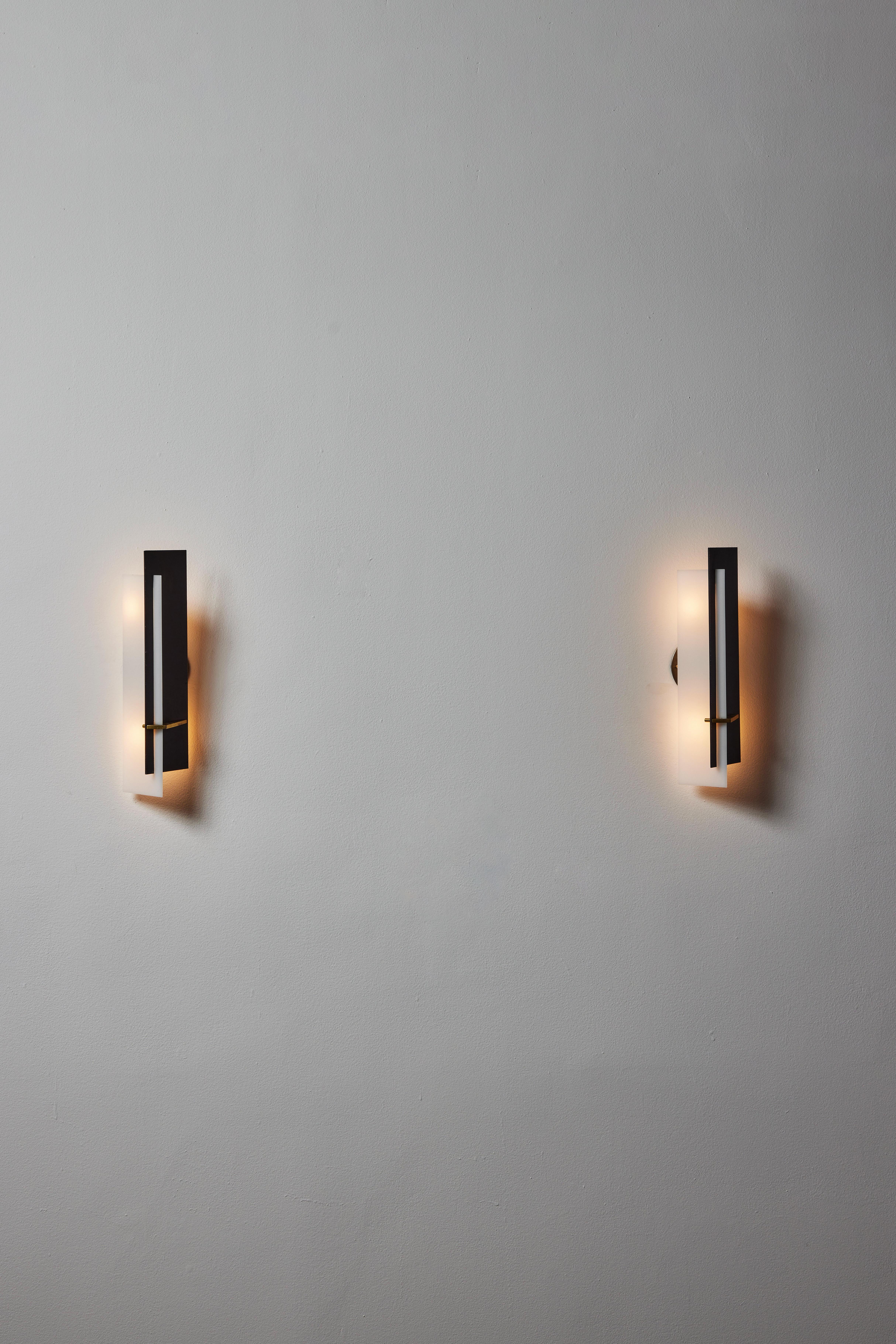 Mid-Century Modern Pair of Sconces by Angelo Brotto for Esperia For Sale