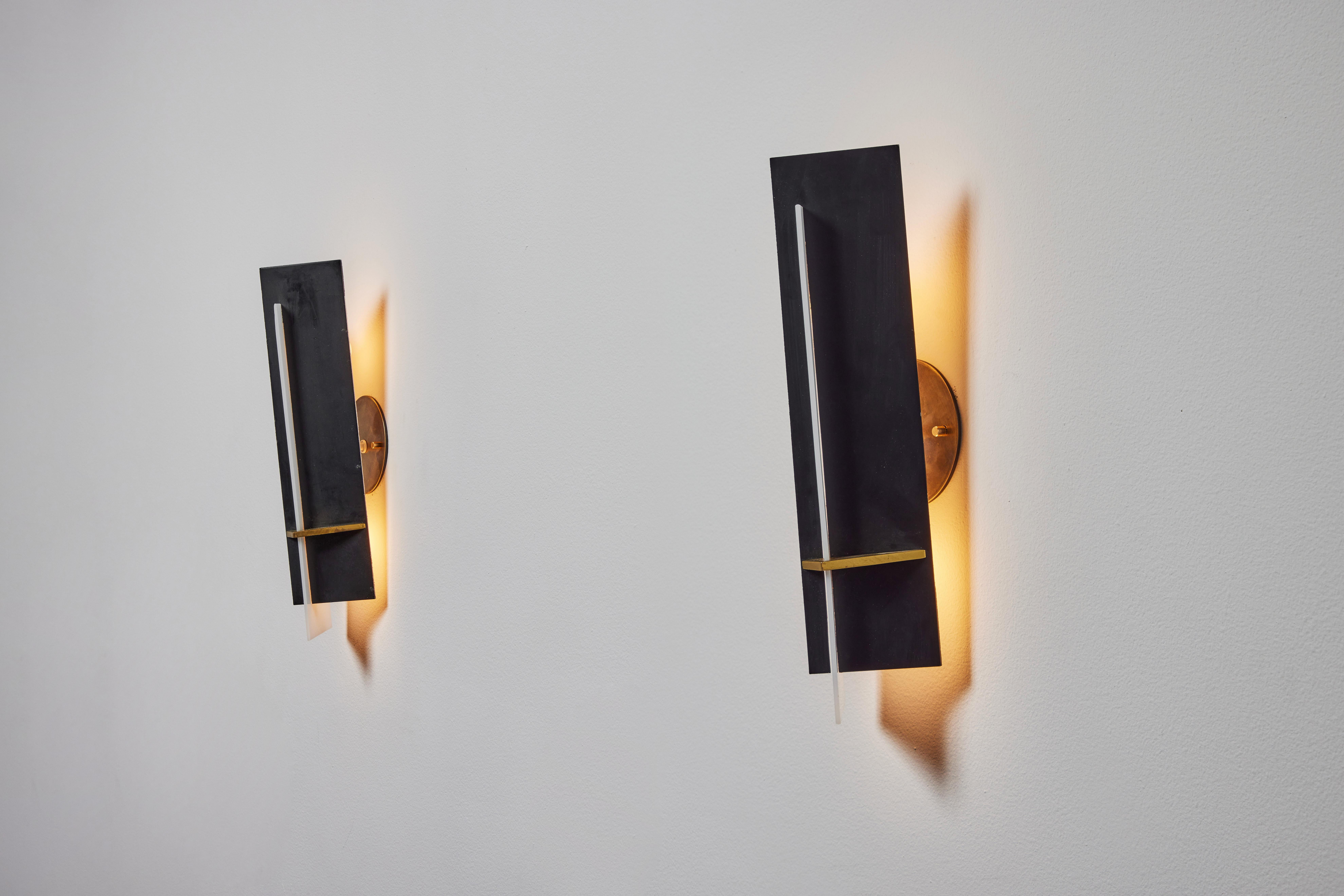 Lacquered Pair of Sconces by Angelo Brotto for Esperia For Sale