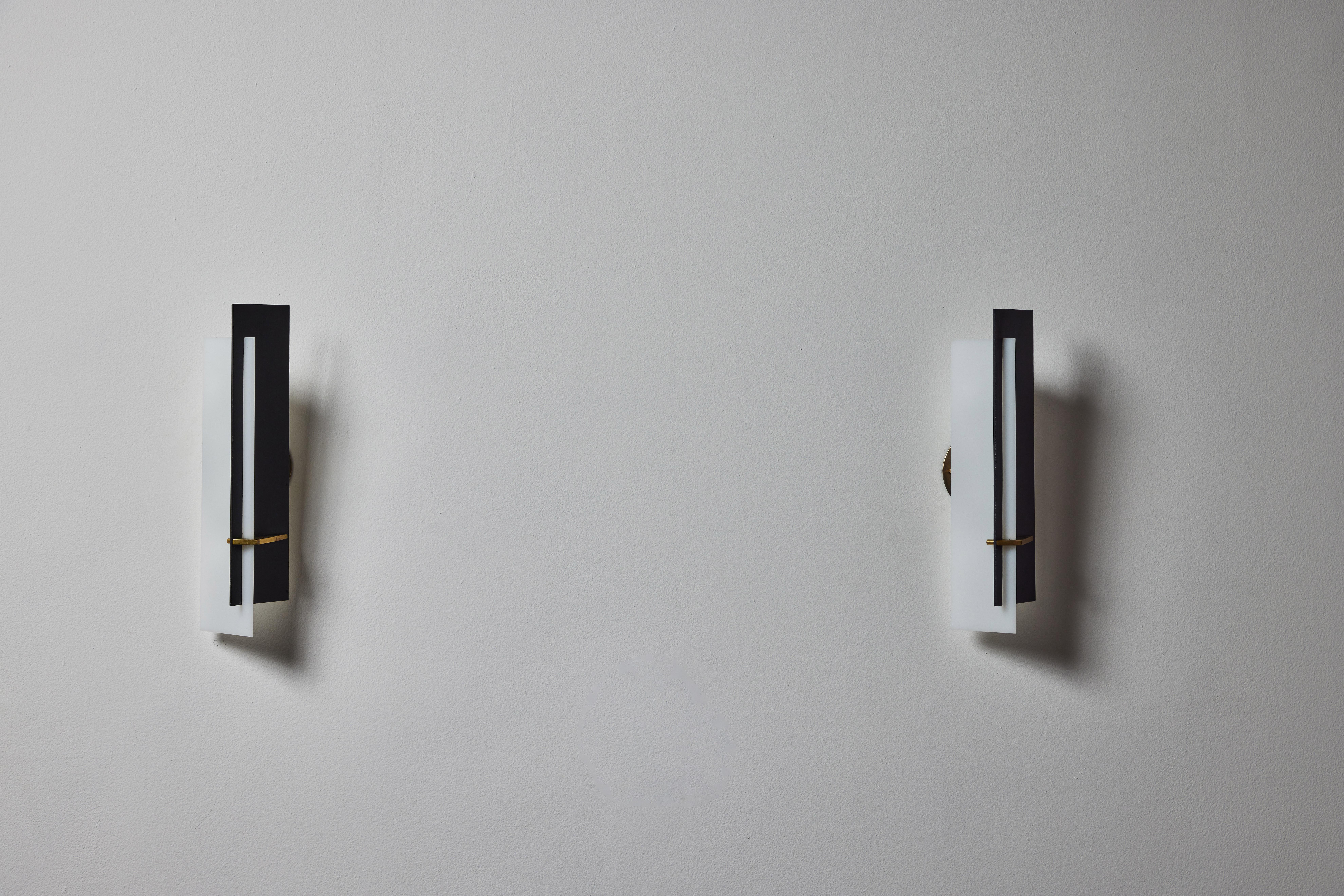 Metal Pair of Sconces by Angelo Brotto for Esperia For Sale