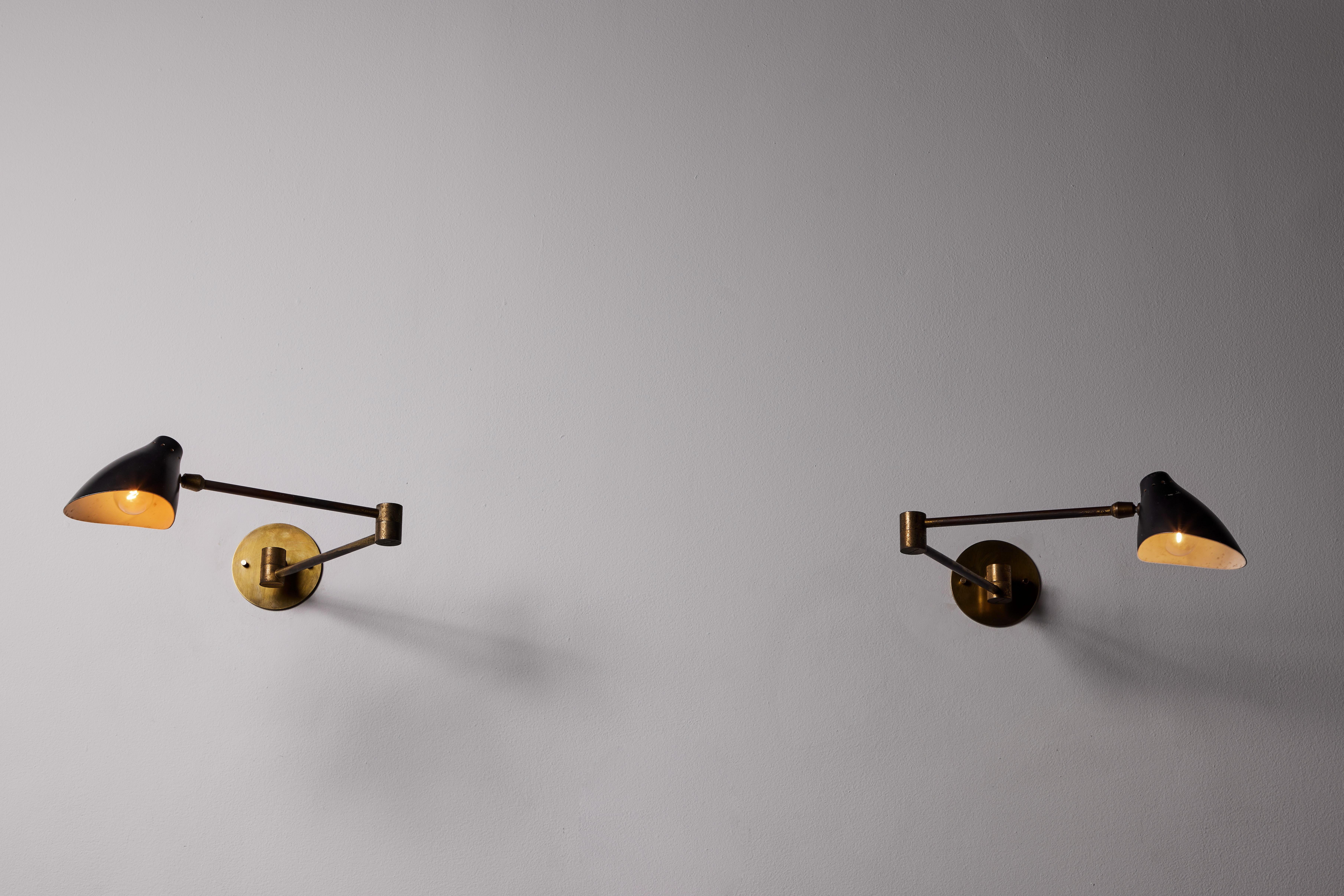 Mid-Century Modern Pair of Sconces by Angelo Lelli