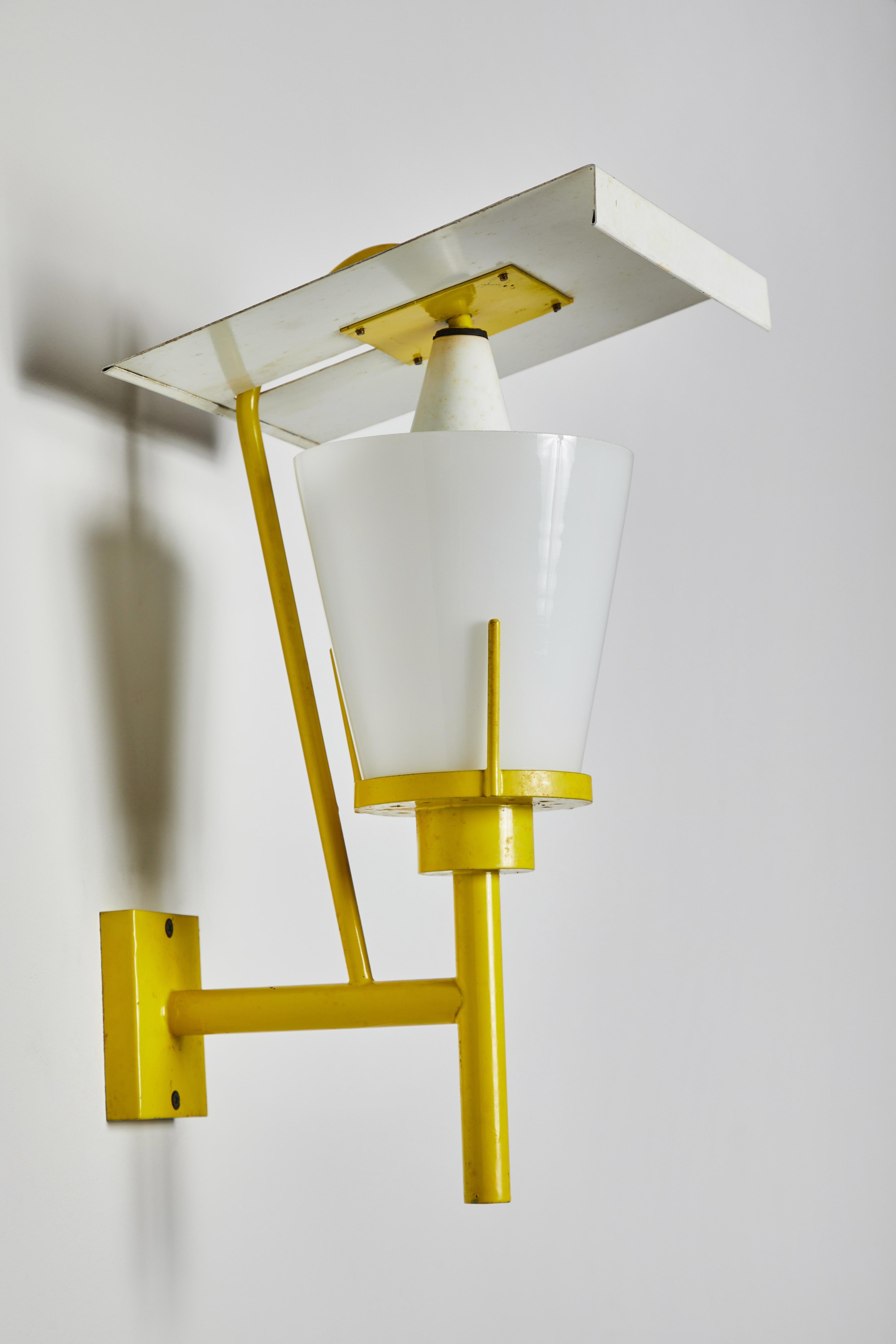 Enameled Pair of Sconces by Bruno Chiarini