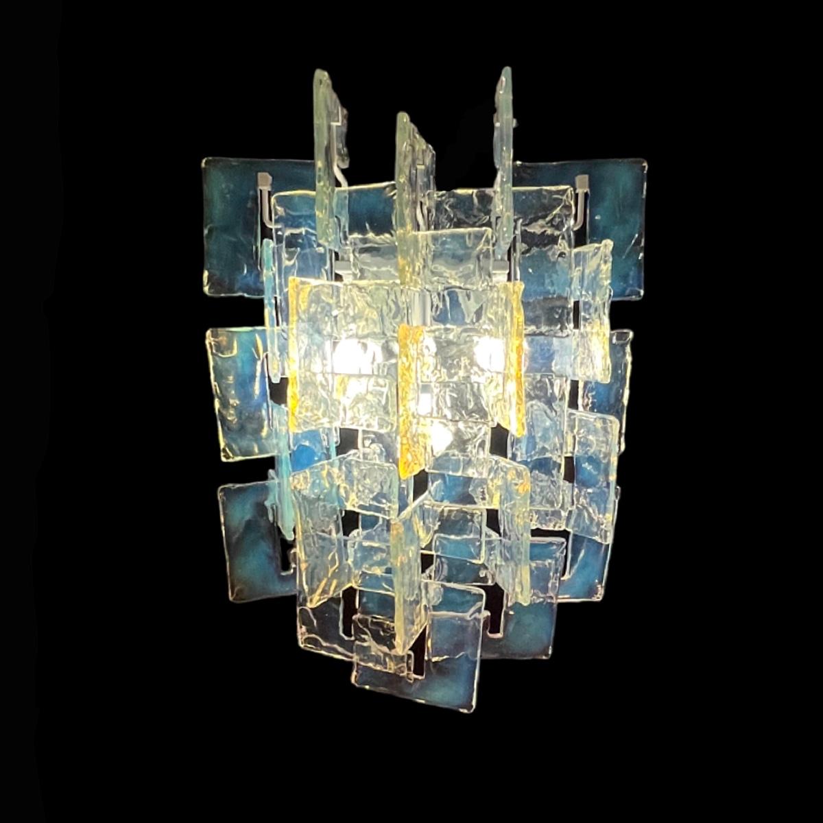 Hand-Crafted Pair of sconces by Carlo Nason for Mazzega 1960 s For Sale