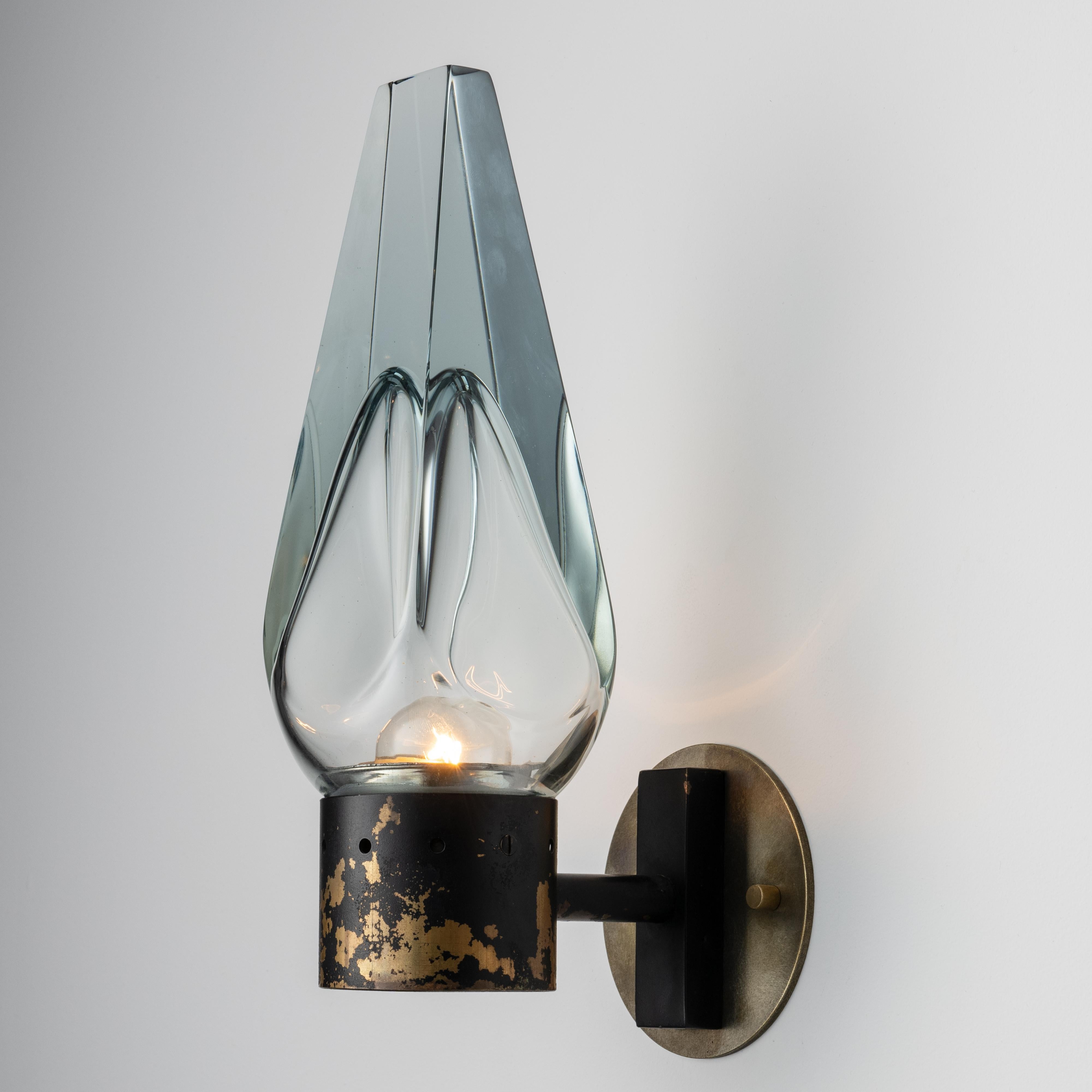 Patinated Pair of Sconces by Flavio Poli for Seguso